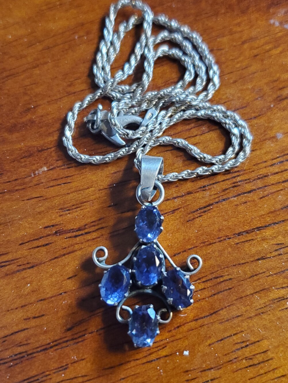 Vintage Sterling Silver Amethyst Necklace 925 Italy